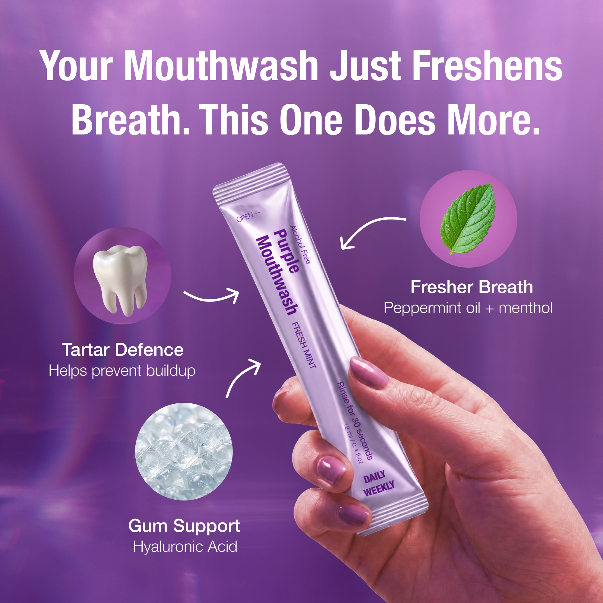 Purple Whitening Mouthwash - Daily Weekly