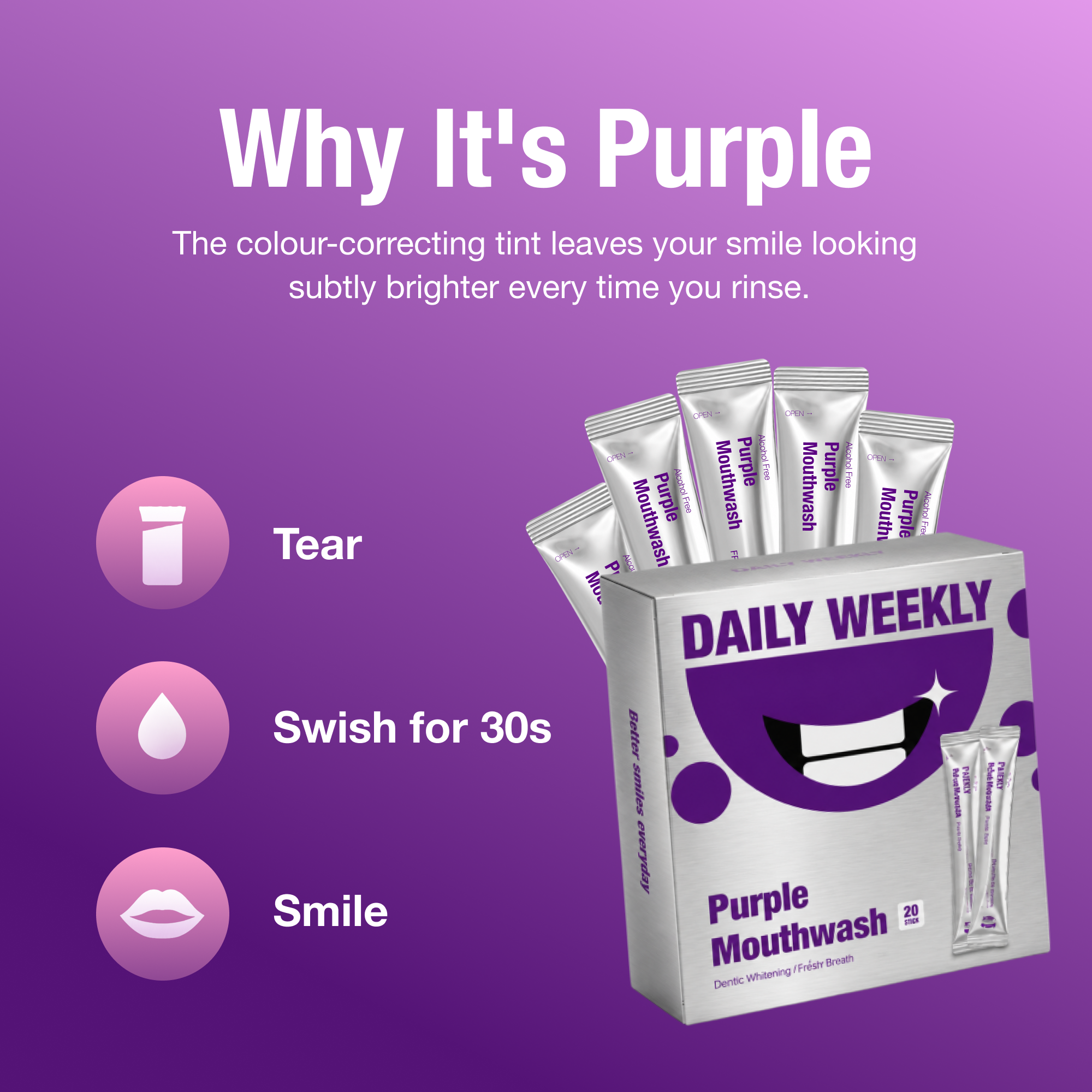Purple Whitening Mouthwash - Daily Weekly